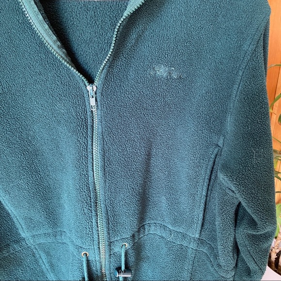 LL Bean Forest Green Fleece Zip-Up - Picture 6 of 9